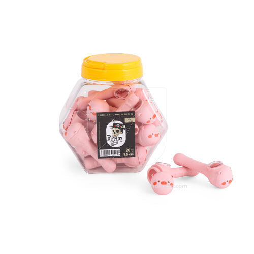 Pipas silicona cerdo 9,2cm (display 20 u) Poppins Lab