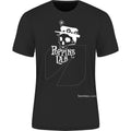 Camiseta negra 185 g/m² logo Poppins Lab blanco