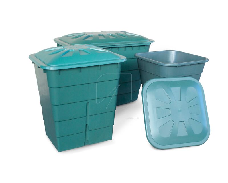 Deposito cuadrado verde 200 l (67 x 67 x 76 cm)