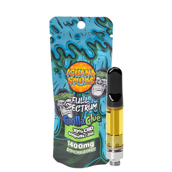 CBD Cartridge Tip Iguana Smoke Full Spectrum 70% Gorilla Glue