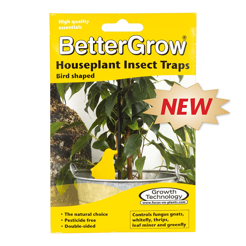 LAMINAS AMARILLAS ATRAPA-INSECTOS BETTER GROW (DISEÑO PAJARO) 15 UDS