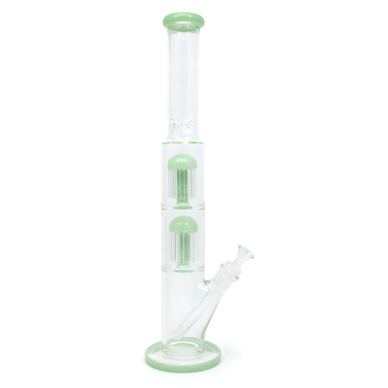 BONG DE CRISTAL 46CM CYLINDER ICE CON DOBLE PERCOLADOR MEDUSA
