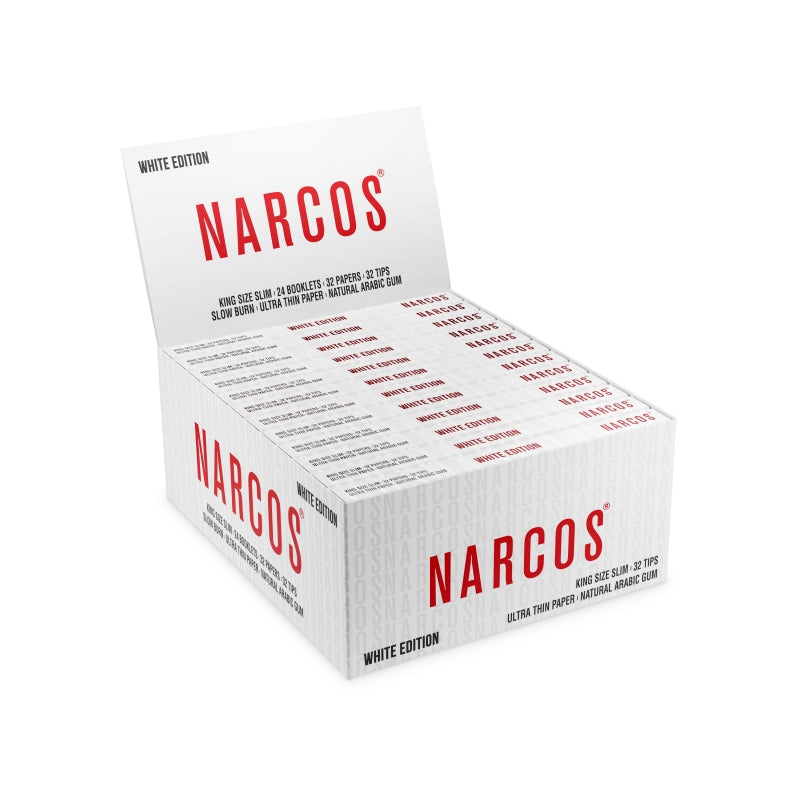 PAPEL DE FUMAR NARCOS KING SIZE SLIM + TIPS BLANCO (24 LIBRITOS)
